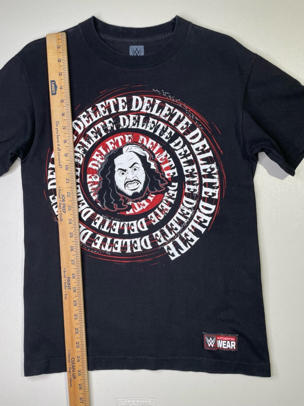 WWE Men’s Small Black Matt Hardy 'DELETE' Spiral Graphic Tee GUC - Picture 4 of 5